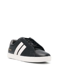 schwarze bedruckte Leder niedrige Sneakers von Palm Angels