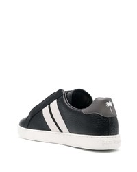 schwarze bedruckte Leder niedrige Sneakers von Palm Angels