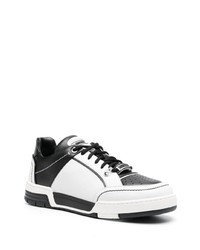 schwarze bedruckte Leder niedrige Sneakers von Moschino