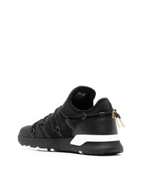 schwarze bedruckte Leder niedrige Sneakers von VERSACE JEANS COUTURE