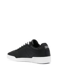 schwarze bedruckte Leder niedrige Sneakers von VERSACE JEANS COUTURE