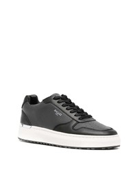 schwarze bedruckte Leder niedrige Sneakers von Mallet