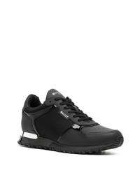 schwarze bedruckte Leder niedrige Sneakers von Mallet