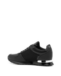 schwarze bedruckte Leder niedrige Sneakers von Mallet