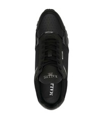 schwarze bedruckte Leder niedrige Sneakers von Mallet