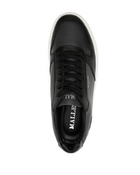 schwarze bedruckte Leder niedrige Sneakers von Mallet