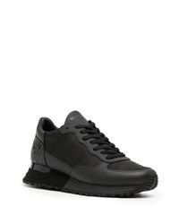 schwarze bedruckte Leder niedrige Sneakers von Mallet