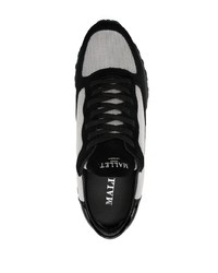 schwarze bedruckte Leder niedrige Sneakers von Mallet