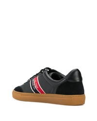 schwarze bedruckte Leder niedrige Sneakers von Bally