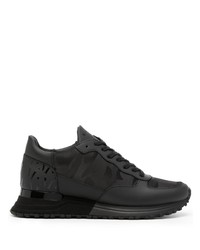 schwarze bedruckte Leder niedrige Sneakers von Mallet