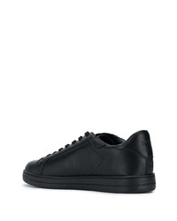 schwarze bedruckte Leder niedrige Sneakers von MICHAEL Michael Kors