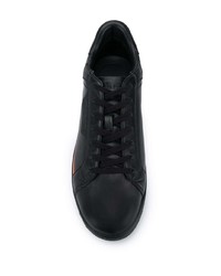 schwarze bedruckte Leder niedrige Sneakers von MICHAEL Michael Kors