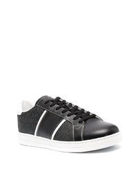 schwarze bedruckte Leder niedrige Sneakers von MICHAEL Michael Kors