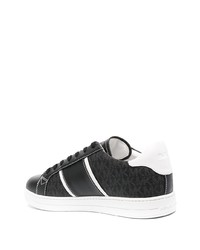 schwarze bedruckte Leder niedrige Sneakers von MICHAEL Michael Kors