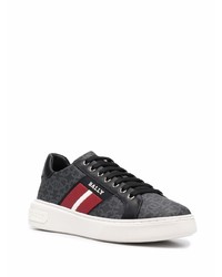 schwarze bedruckte Leder niedrige Sneakers von Bally