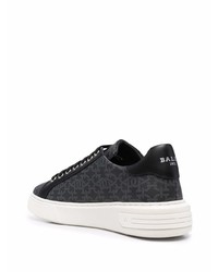 schwarze bedruckte Leder niedrige Sneakers von Bally