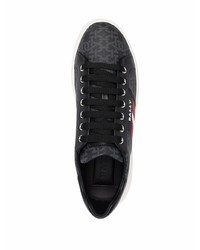 schwarze bedruckte Leder niedrige Sneakers von Bally