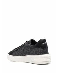 schwarze bedruckte Leder niedrige Sneakers von Bally