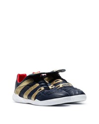 schwarze bedruckte Leder niedrige Sneakers von adidas