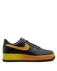 schwarze bedruckte Leder niedrige Sneakers von Nike