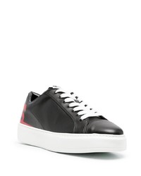 schwarze bedruckte Leder niedrige Sneakers von Gcds