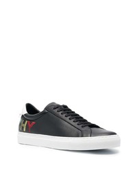 schwarze bedruckte Leder niedrige Sneakers von Givenchy