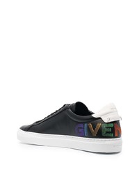 schwarze bedruckte Leder niedrige Sneakers von Givenchy