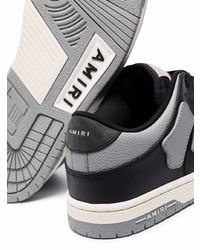 schwarze bedruckte Leder niedrige Sneakers von Amiri