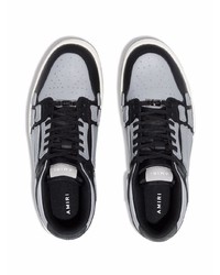 schwarze bedruckte Leder niedrige Sneakers von Amiri