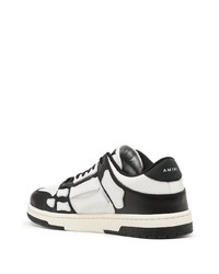 schwarze bedruckte Leder niedrige Sneakers von Amiri