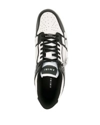 schwarze bedruckte Leder niedrige Sneakers von Amiri