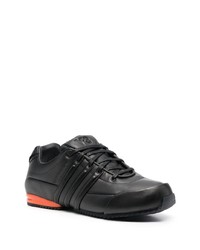 schwarze bedruckte Leder niedrige Sneakers von Y-3