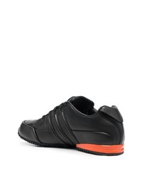 schwarze bedruckte Leder niedrige Sneakers von Y-3