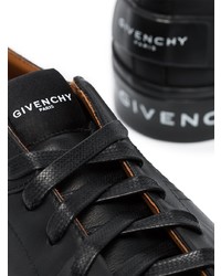 schwarze bedruckte Leder niedrige Sneakers von Givenchy