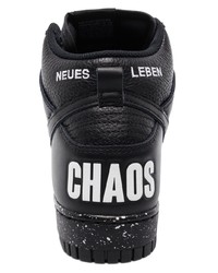 schwarze bedruckte Leder niedrige Sneakers von Nike