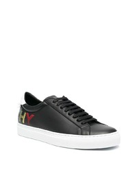 schwarze bedruckte Leder niedrige Sneakers von Givenchy