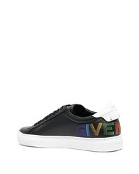 schwarze bedruckte Leder niedrige Sneakers von Givenchy