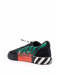 schwarze bedruckte Leder niedrige Sneakers von Off-White