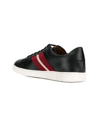 schwarze bedruckte Leder niedrige Sneakers von Bally