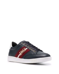 schwarze bedruckte Leder niedrige Sneakers von Bally