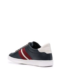 schwarze bedruckte Leder niedrige Sneakers von Bally