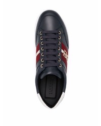 schwarze bedruckte Leder niedrige Sneakers von Bally