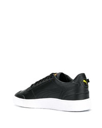 schwarze bedruckte Leder niedrige Sneakers von Puma