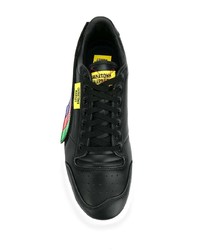 schwarze bedruckte Leder niedrige Sneakers von Puma