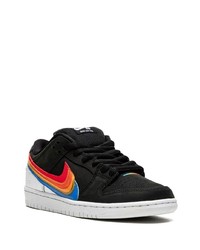 schwarze bedruckte Leder niedrige Sneakers von Nike