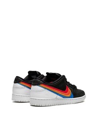 schwarze bedruckte Leder niedrige Sneakers von Nike