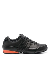schwarze bedruckte Leder niedrige Sneakers von Y-3