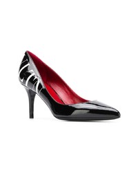 schwarze bedruckte Leder Pumps von Valentino