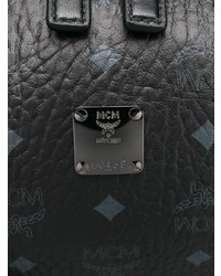 schwarze bedruckte Leder Reisetasche von MCM