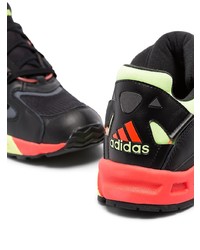 schwarze bedruckte Leder Sportschuhe von adidas